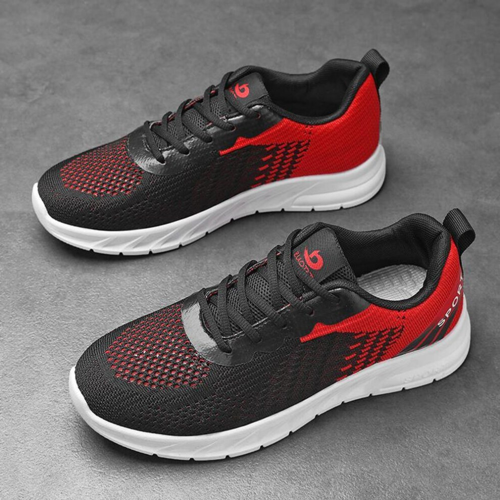 (black, 41) TUINANLE Men Casual Sneakers Breathable Mesh Platform Shoes Lightweight Male Running Gym Shoes