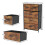 Vida Designs (Rustic Brown) Chorley 5 Fabric Drawer Storage Chest 8