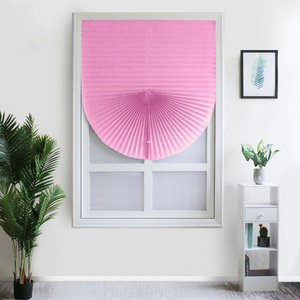 (pink, 60X150cm) 1pc For Home Window Door Pleated Blinds Half Blackout Windows Curtains Self-adhesive