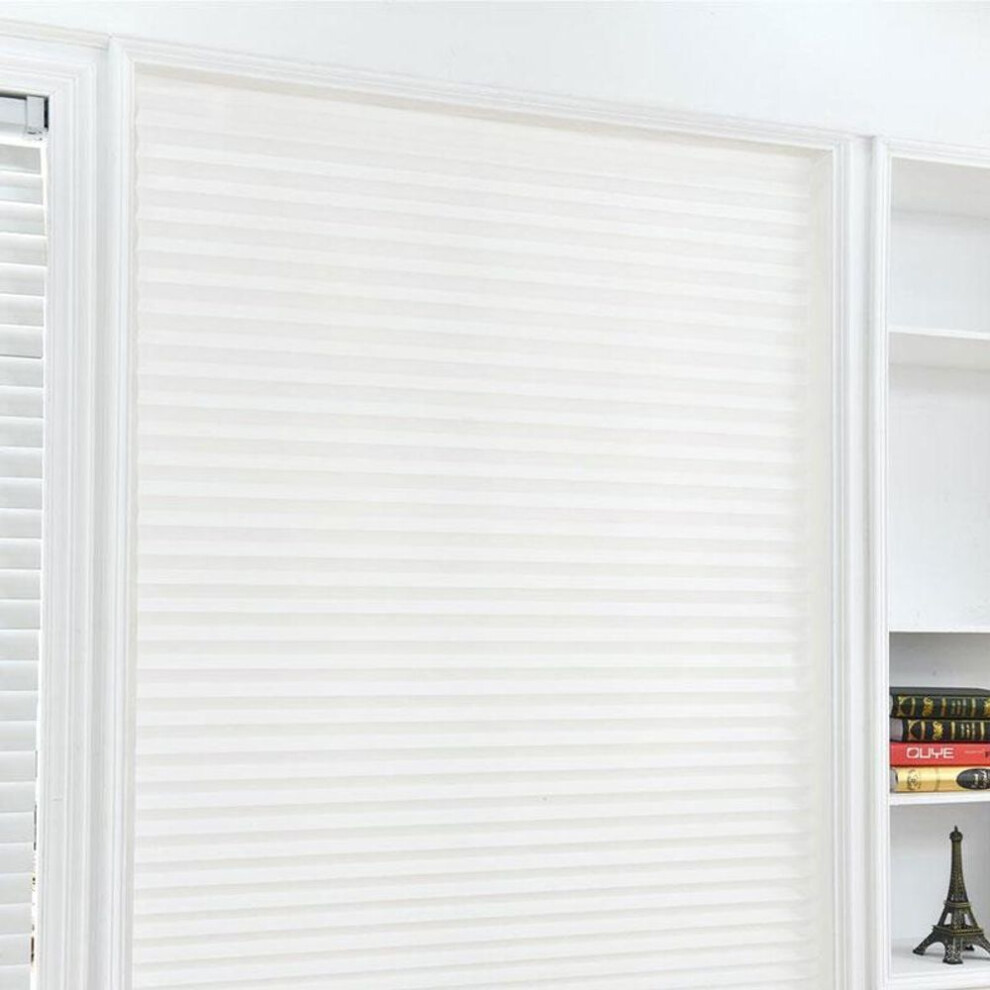 (white, 60X150cm) 1pc For Home Window Door Pleated Blinds Half Blackout Windows Curtains Self-adhesive