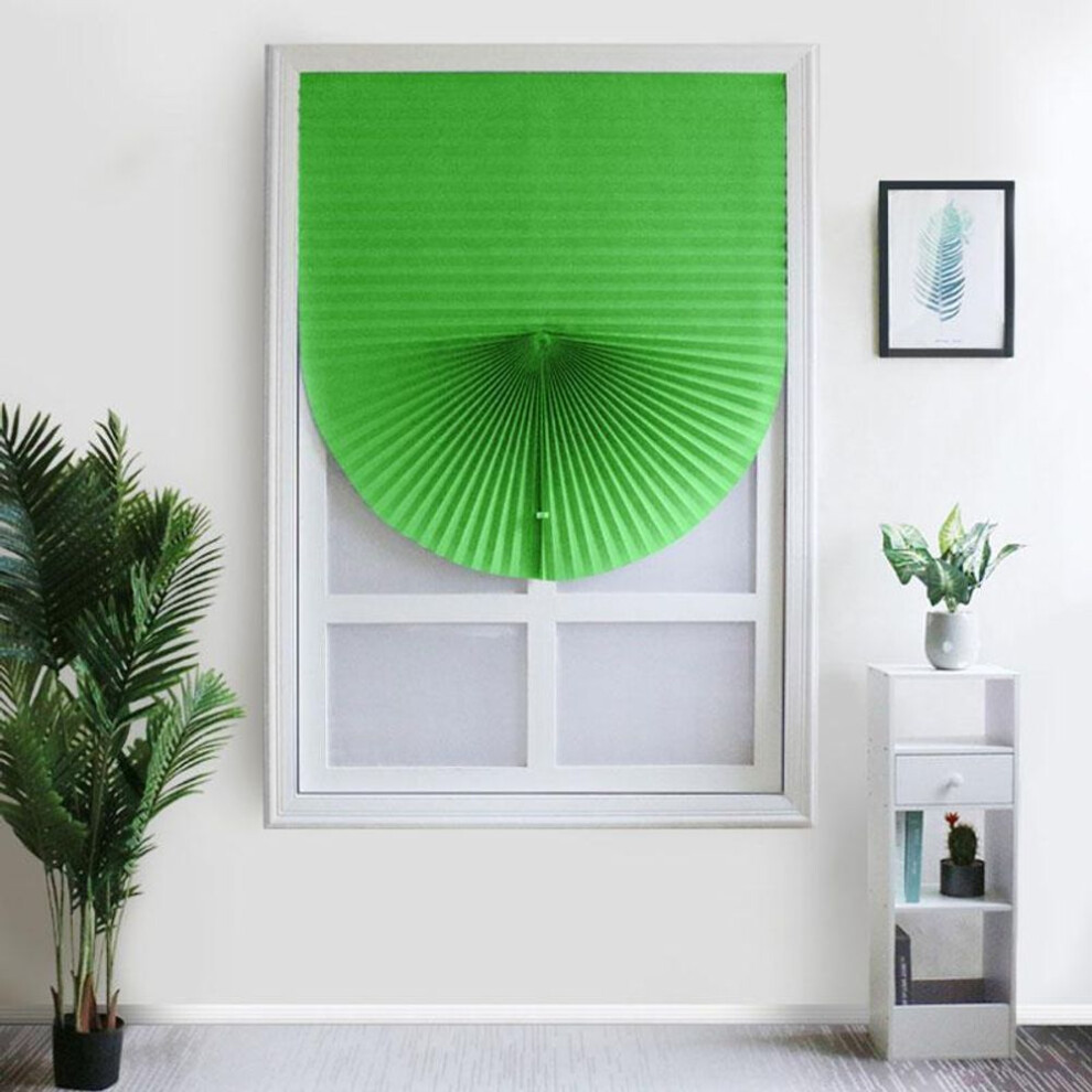 (green, 60X150cm) 1pc For Home Window Door Pleated Blinds Half Blackout Windows Curtains Self-adhesive