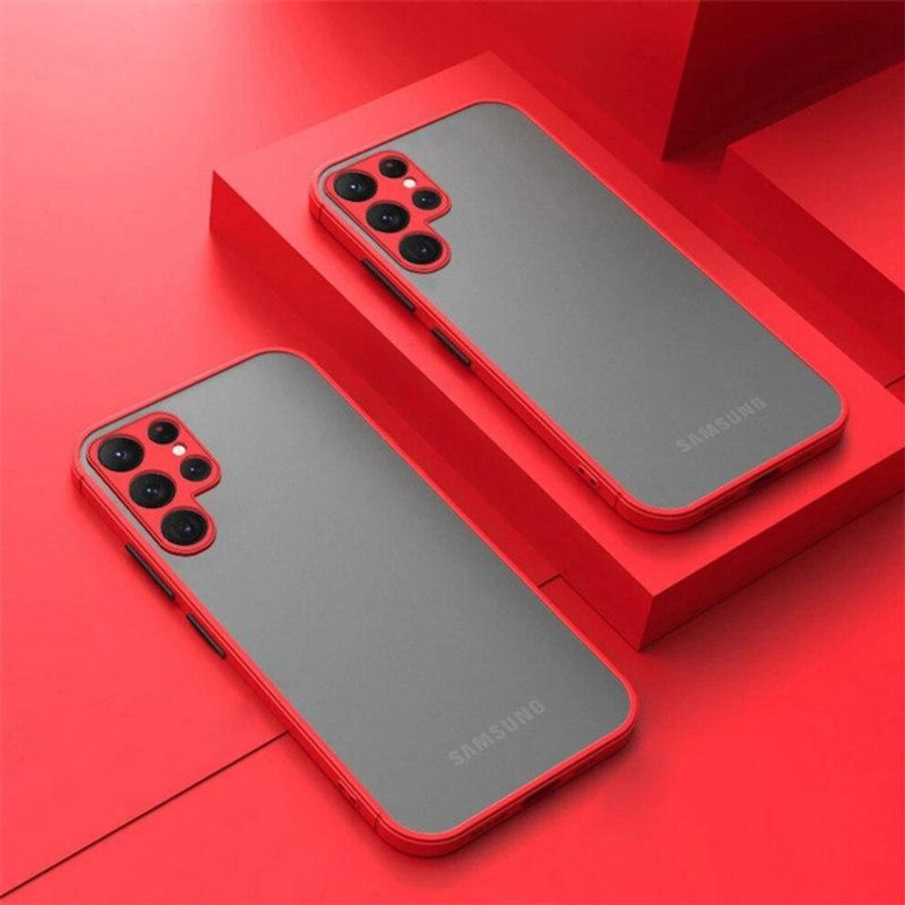 (red, Samsung S23) Shockproof Armor Case For Samsung S22 Ultra S23 S10 Plus Note 20 S21 S20 Fe A51 A12 A71 A50 A32 A33 A13 A53 A52s 5g Matte Cover