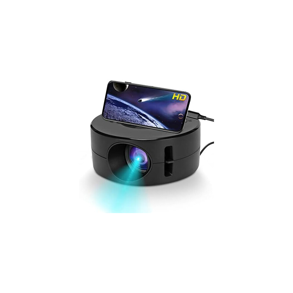 Mini video projector, portable LED projector with mobile phone on the same screen