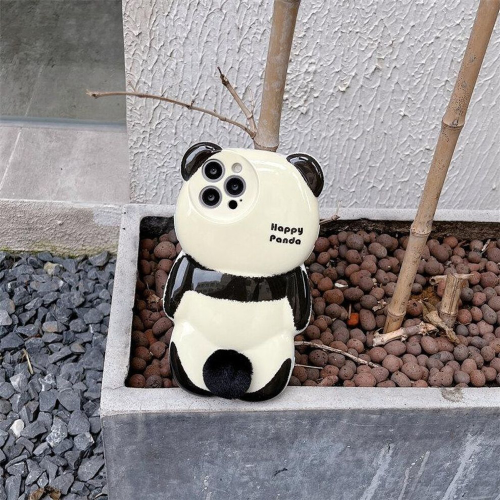 (black, iPhone 15 Plus) Luxury Stereo Panda case for iPhone 15 14 13 12 11 Pro Max XS XR XS Max All-inclusive fall cover
