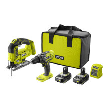 Ryobi Combi Drill & Jigsaw Starter Kit R18PDJS-220S