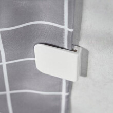 (white) 2Pcs Shower Curtain Clips Anti Splash Spill Drop Water High-Quality Toilet Guard