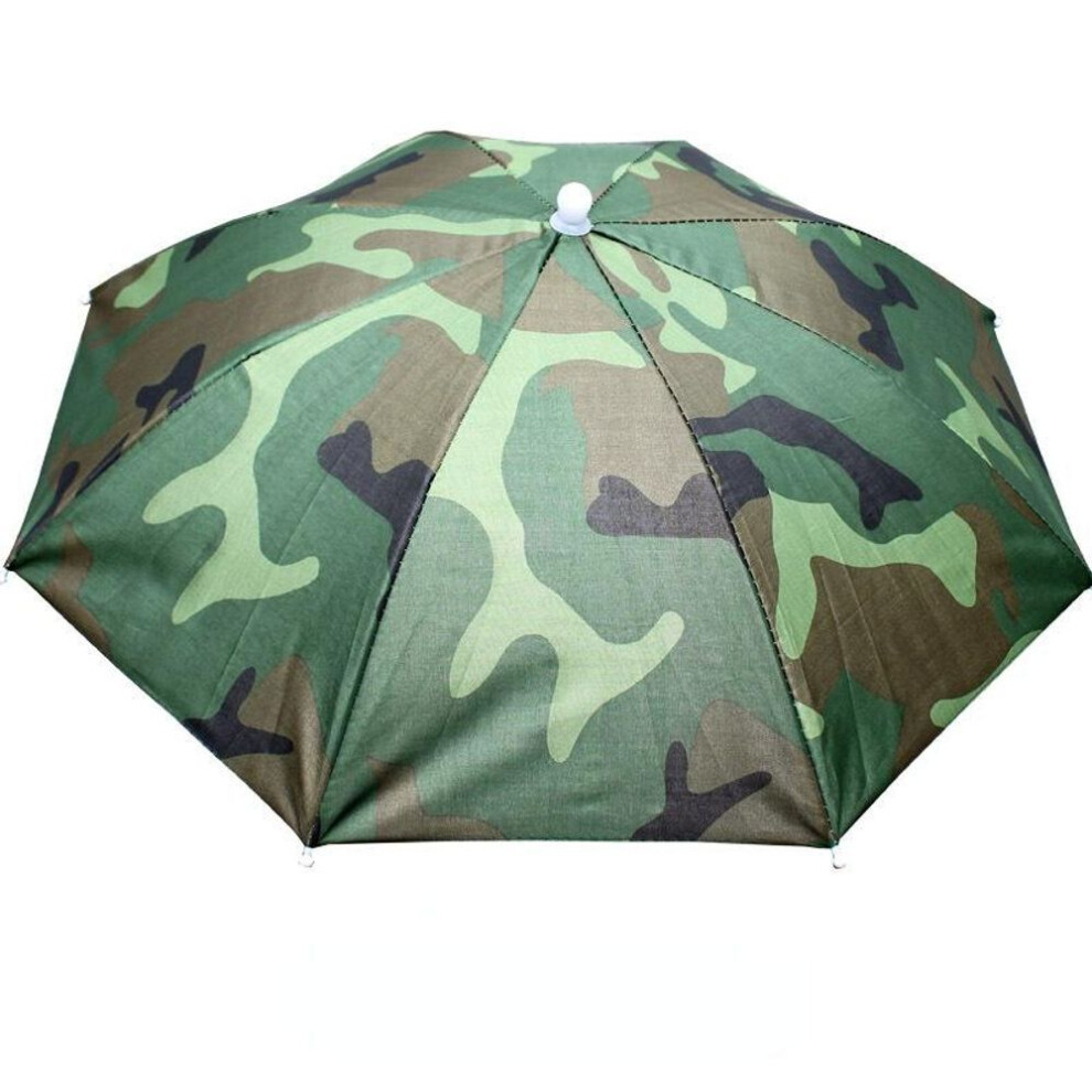 (camouflage) Foldable Umbrella Hat Cap Headwear Umbrella For Fishing Hiking Beach Camping Cap Head Hats Outdoor