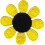 Dell Gnseblmchenblume  Gelb mit schwarzer Mitte  bestickter Aufnher oder Aufnher 1