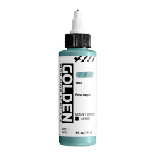 High Flow Acrylfarben von GOLDEN Teal 4 fl. Unze. oz. Flasche professionelle Acrylfarbe deckend