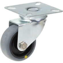 Rueda giratoria de 50 mm con goma termoplástica gris conductora de electricidad en el polo