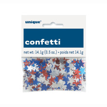 Confetti cu folie de stea alb ?i albastru unic 1CT alb ?i albastru