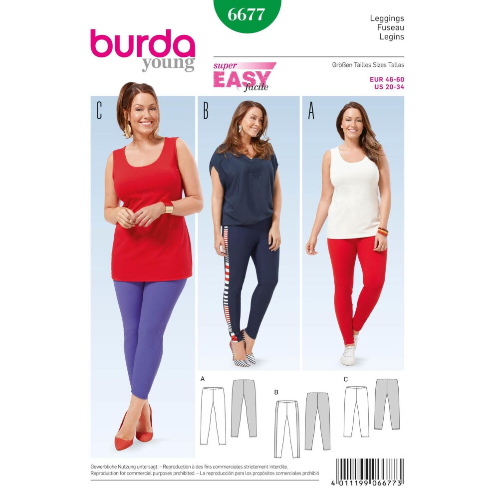 Leggings Burda 6677 Taglia 20-34-image