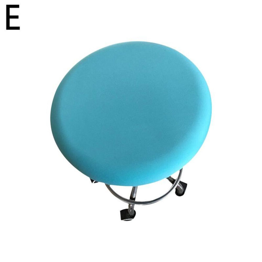 (light blue) 1pc Stretch Spandex Elastic Round Chair Cover Slipcover Solid Color Simple Washable