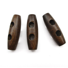 All In One 50 Stck braune 2-Loch-Nhknpfe aus Holz, gebeizt, Chery, oval, 35 x 11 mm (1-3/8 x 7/16)