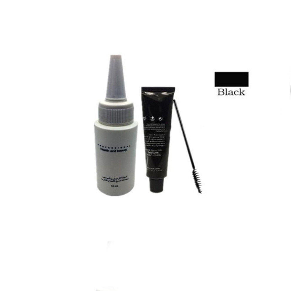 (black) Dye Longlasting Waterproof Eyebrow Tint Cream Eyelash Mascara Enhancer Eye Makeup Cosmetic Set