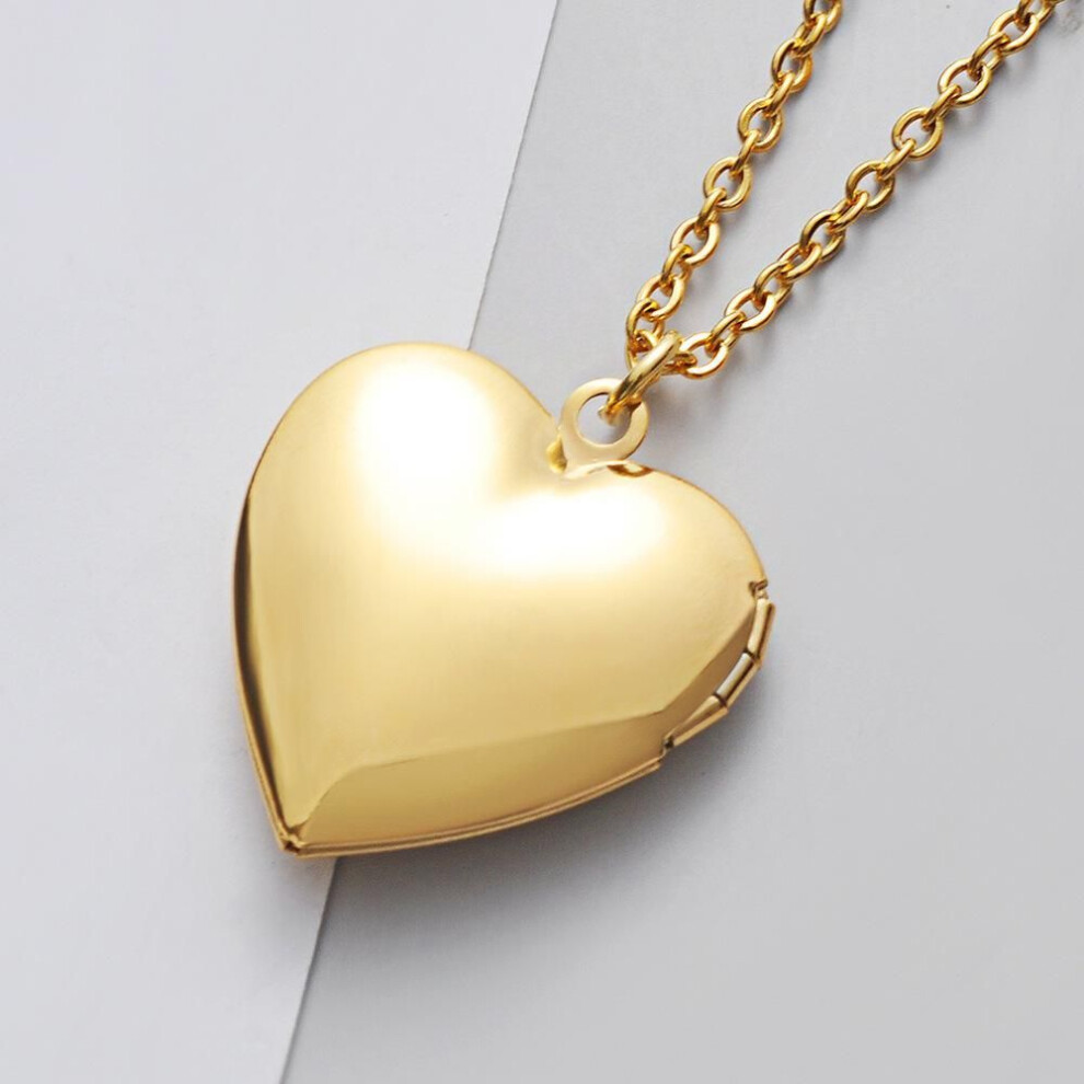 (gold) 1pc Heart Shaped Friend Photo Picture Frame Locket Pendant For Necklace Jewelry Couple Valentine&apos;s Day Gift Romantic