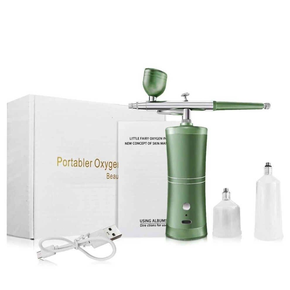 (green) Airbrush Nail Portable Mini Air Brush With Compressor Kit For Nails Art Manicure Craft Nano Sprayer Gun
