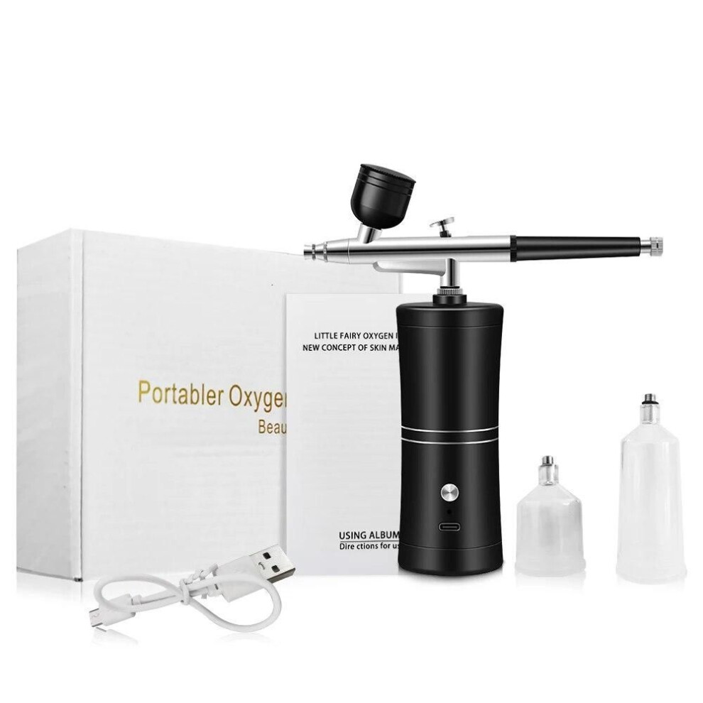 (black) Airbrush Nail Portable Mini Air Brush With Compressor Kit For Nails Art Manicure Craft Nano Sprayer Gun