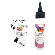 Designer de cola de glitter de arte seca adesivo claro 2 oz com ponta de metal ultra fina