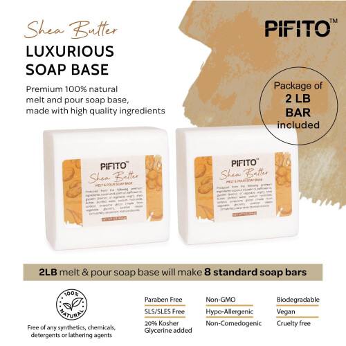 Pifito shea sm?r smelte og h?ld s?bebase (2 lb) 1