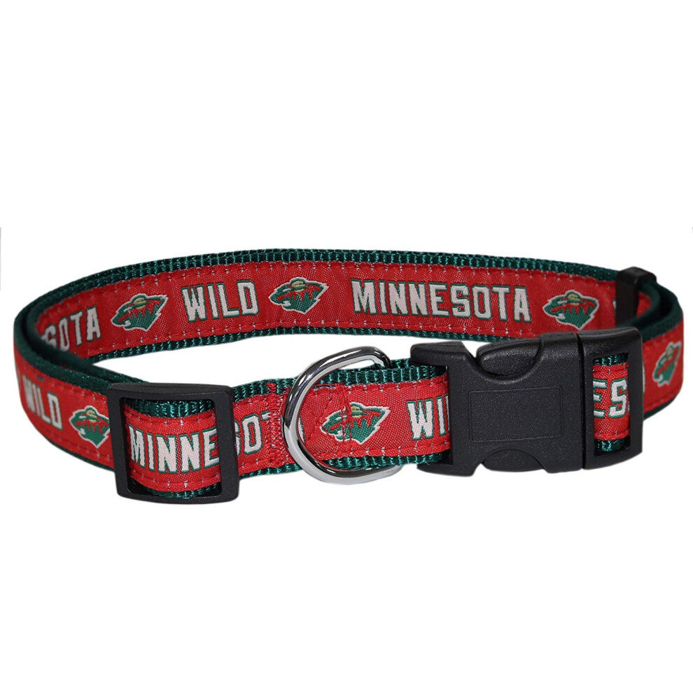Pets First NHL Minnesota Wild collar for Dogs cats Small - Adjustabl