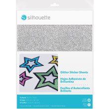 Silhouette America Silhouette 8.5 """" X11 """" Glitter Sticker Paper 8/Pkg Black