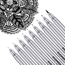 Dyvicl Micro-Pen Fineliner Pens Zwarte Pigment Liner Multiliner Archiefinkt Micro Fine Point Pens voor Schetsen Tekenen Journaling 9 Pack