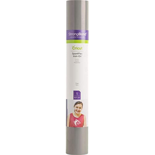 Cricut SportFlex Σίδερο Vinyl, Υλικά DIY, 11.8” x 24” HTV Ρολό - Γκρι
