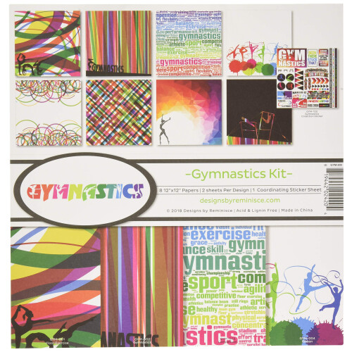 Reminisce (REMBC) Kit de coleo de lbum de recortes de ginstica multi 12 x 12 polegadas