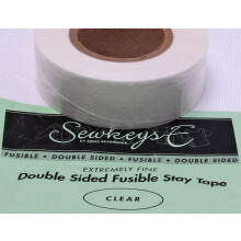 Fields Fabrics Transparentes, doppelseitiges Schmelzklebeband, 1 x 25 Yards, SewkeysE, extrem fein, verkauft in 25-Yard-Rollen, DS