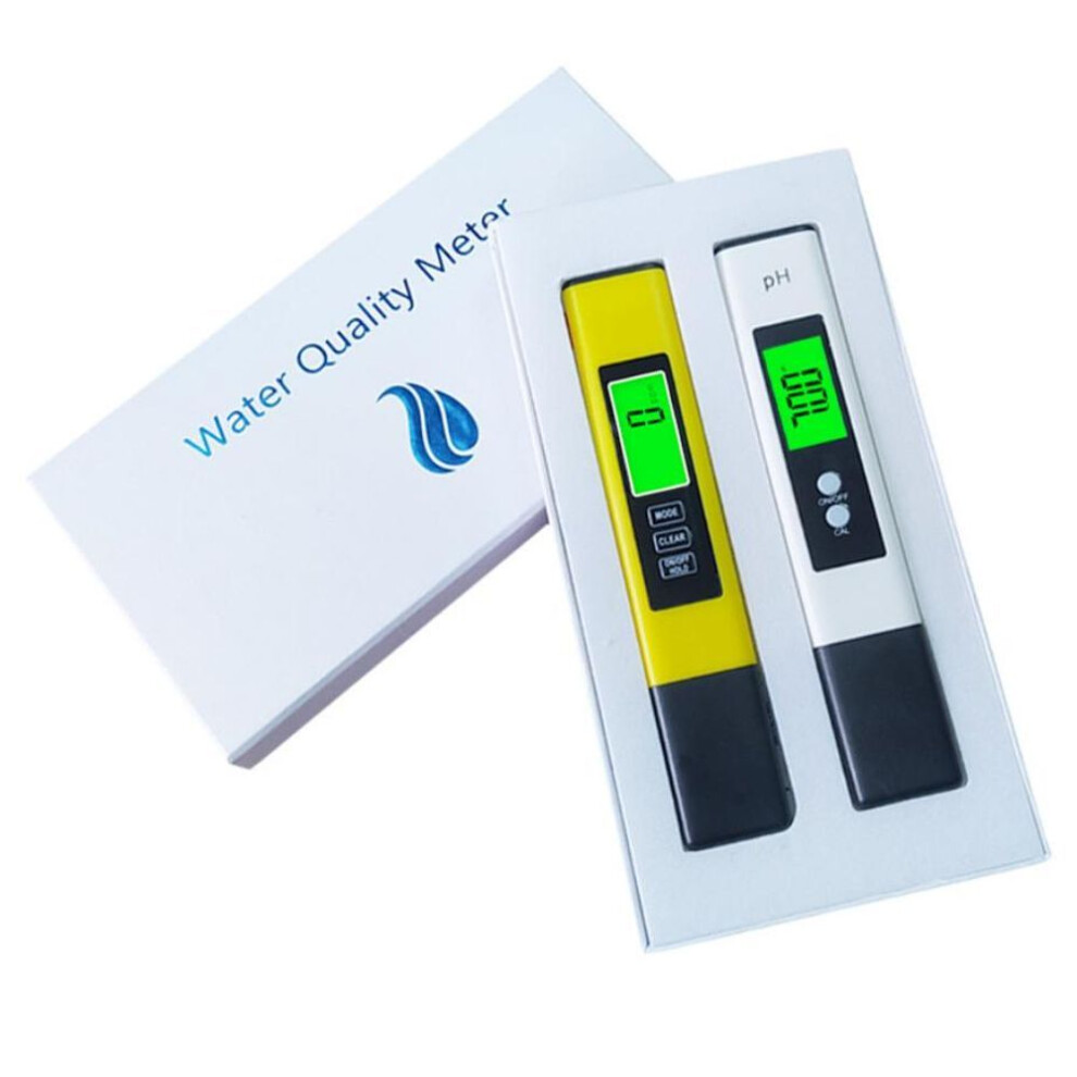 (1 x TDS Meter+ 1x ph meter) 2pcs Tds Meter Digital Water Tester Digital 0.0-14.0 Ph Meter Tester 0-9990ppm Tds&ec Lcd Water Purity Ppm Aquarium Filter
