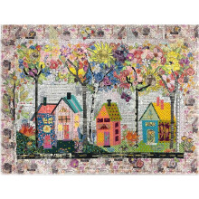 Collage de Birch Street de Fiberworks Patr   n de colcha de arte fusionado Laura Heine F