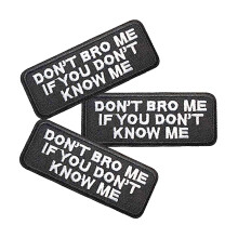 U-Sky Flicken zum Aufnhen oder Aufbgeln, 3 Stck, Buchstaben-Design, Aufnher Don't Bro Me If You Don't Know Me, Aufnher fr Motorrad, Bikerjack