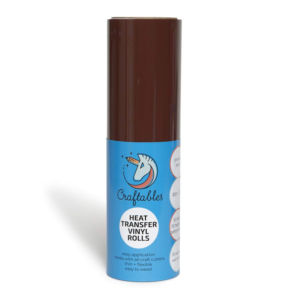 Creabili Brown Craftables Heat Transfer Vinyl Roll Htv 11 Ft. - Easy To Weed Ts