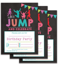 Sada 25 pozv   nok na narodeninov    oslavu Jumping pre deti v trampol   novom parku Gravitopia, jump zone a big air party s ob   lkami.
