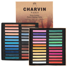 Charvin Artist Colored Chalk Pastells (set med 48) - Vattenlsliga, olika pastellfrger fr vt och torr mlning