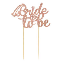 FLAIRES NEW YORK DCORATIONS DE MARIAGE BRANDAL BANNIRE GALES TOPPERS POURCE (PACK DE 1 CAKE TOPPER BRIDE TO Be Diamonds [Rose Gold Glitter])