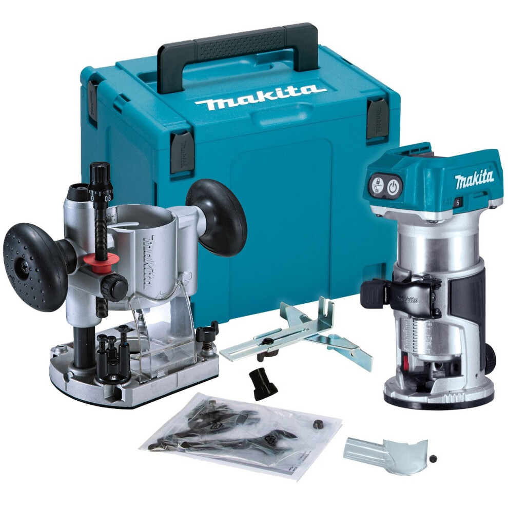Makita DRT50Z 18V Cordless Brushless Laminate Router Trimmer + Plunge Base +Case