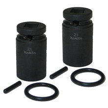 2 x Makita 134833-2 1/2" 21mm Scaffolders Impact Socket 52mm Long Retaining Pin