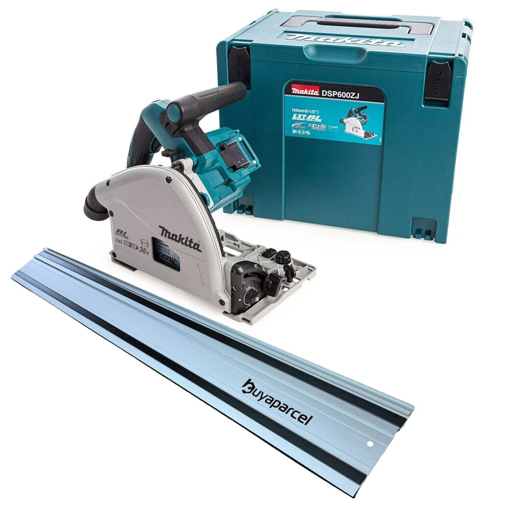 Makita DSP600ZJ 36v Twin 18v Brushless Plunge Cut Circular Saw 1x1.5m Guide Rail