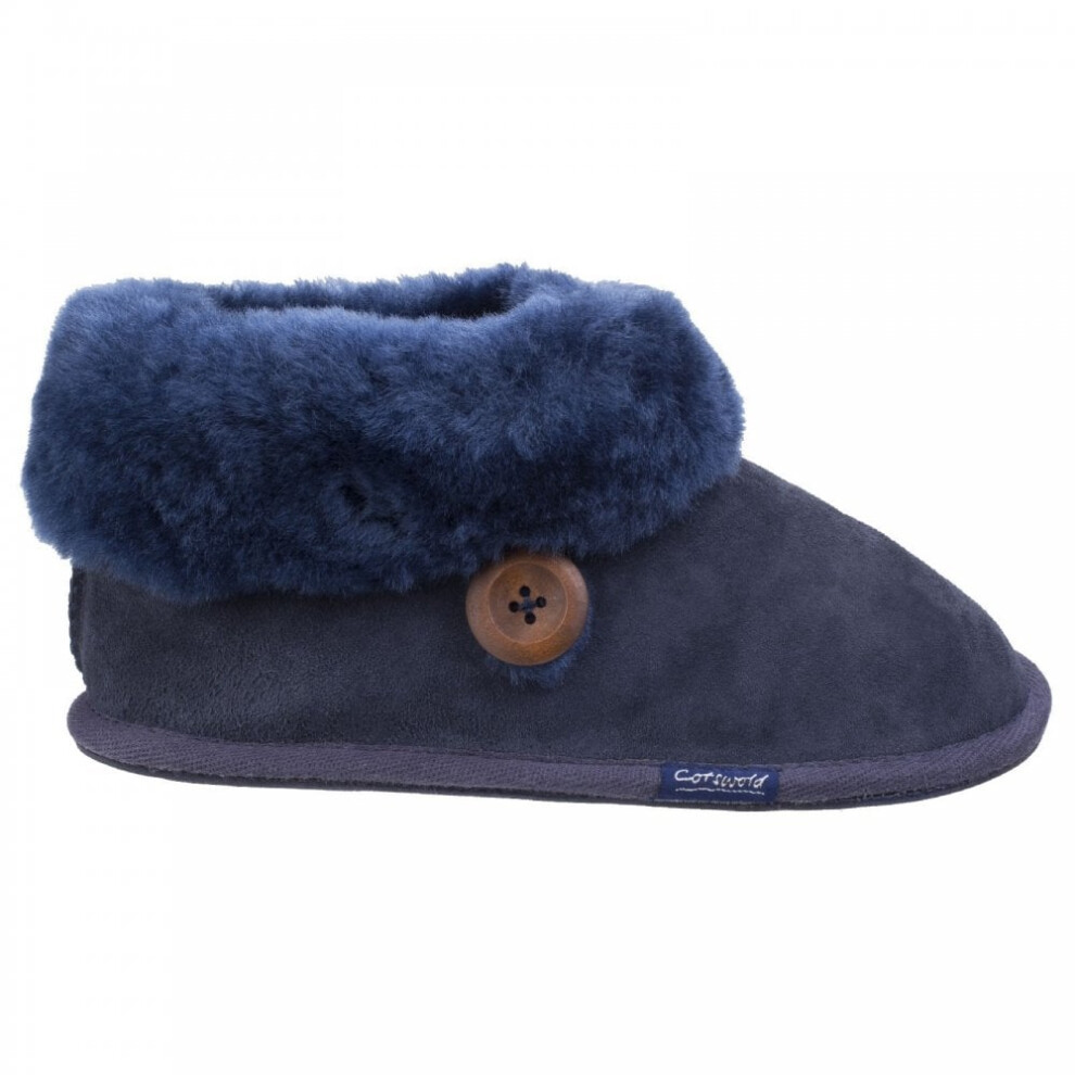 (7 (Adults'), Dark Blue) Wotton Dark Blue Womens Warm-Lined Bootie Slippers