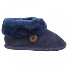 (8 (Adults'), Dark Blue) Wotton Dark Blue Womens Warm-Lined Bootie Slippers