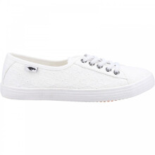 (6 (Adults'), White) Chow Chow White Ladies Elastic Lace Sneakers