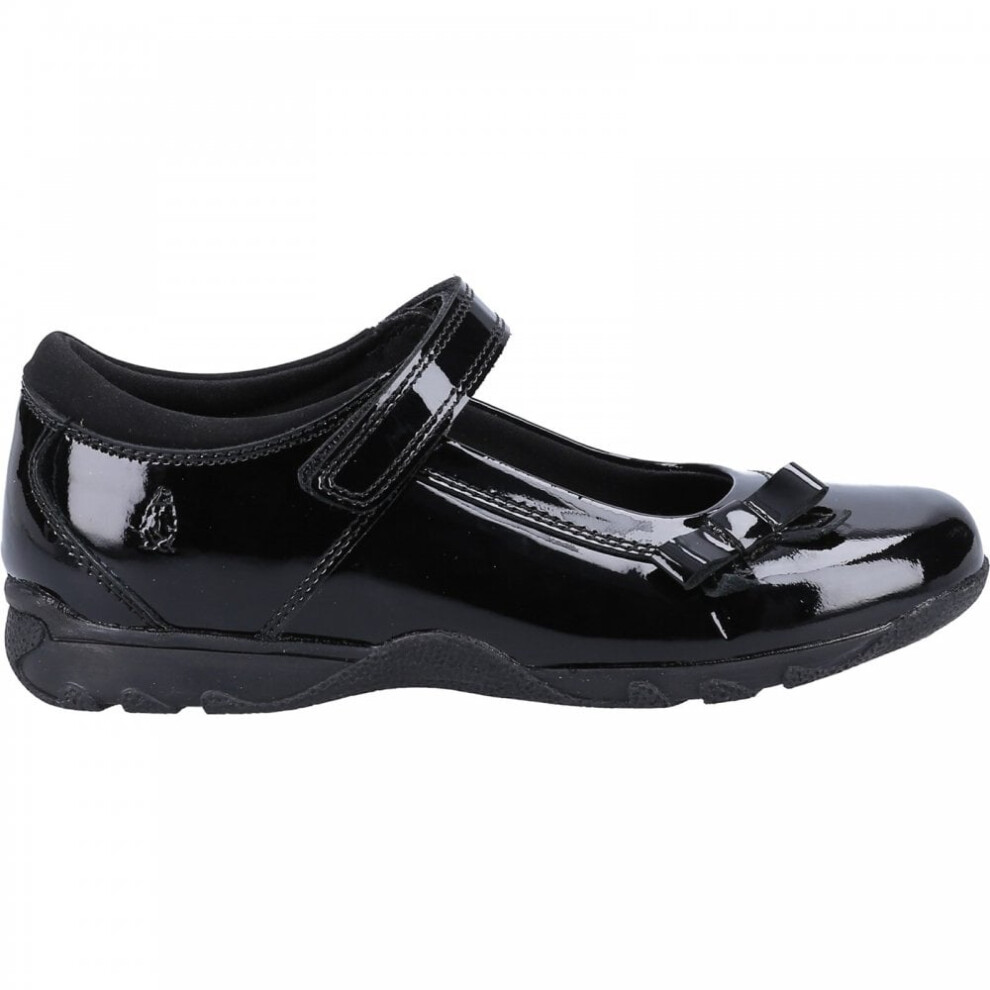 Hush Puppies (12.5 (Children's), ) Carrie School Shoe Jnr Girls Rip-Tape School Shoes Black