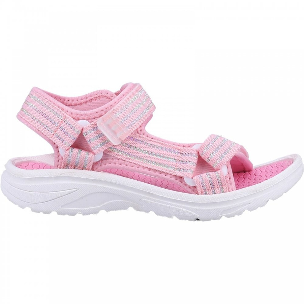 (10.5 (Children's), Pink/White) Bodiam Pink/White Girls Recycled Summer Sandals