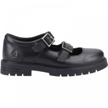 (3 (Adults'), Black) Ella Senior Black Girls Buckle School Shoes