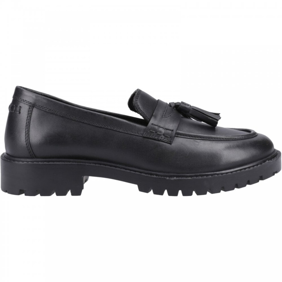(10 (Children's), Black) Abigail Junior Black Girls Slip On School Shoes