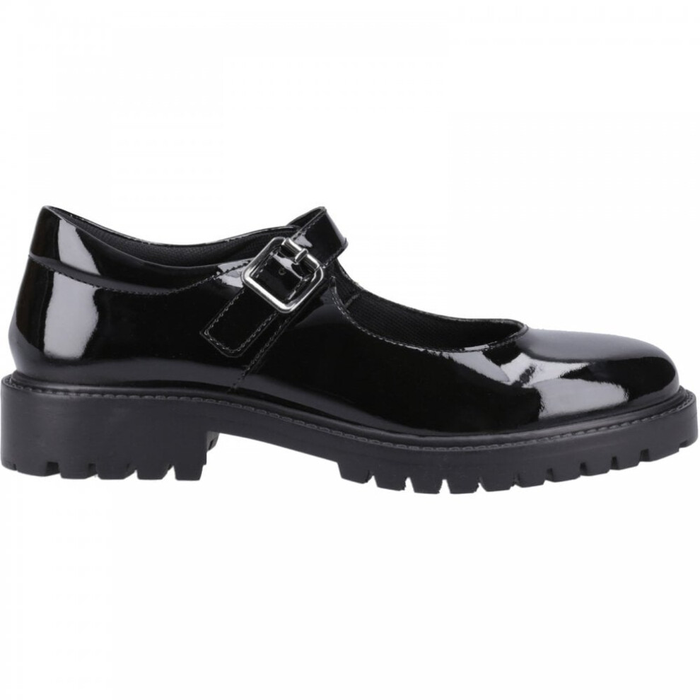 (6 (Adults'), Black) Aurora Patent Senior Black Girl's Buckle School Shoes