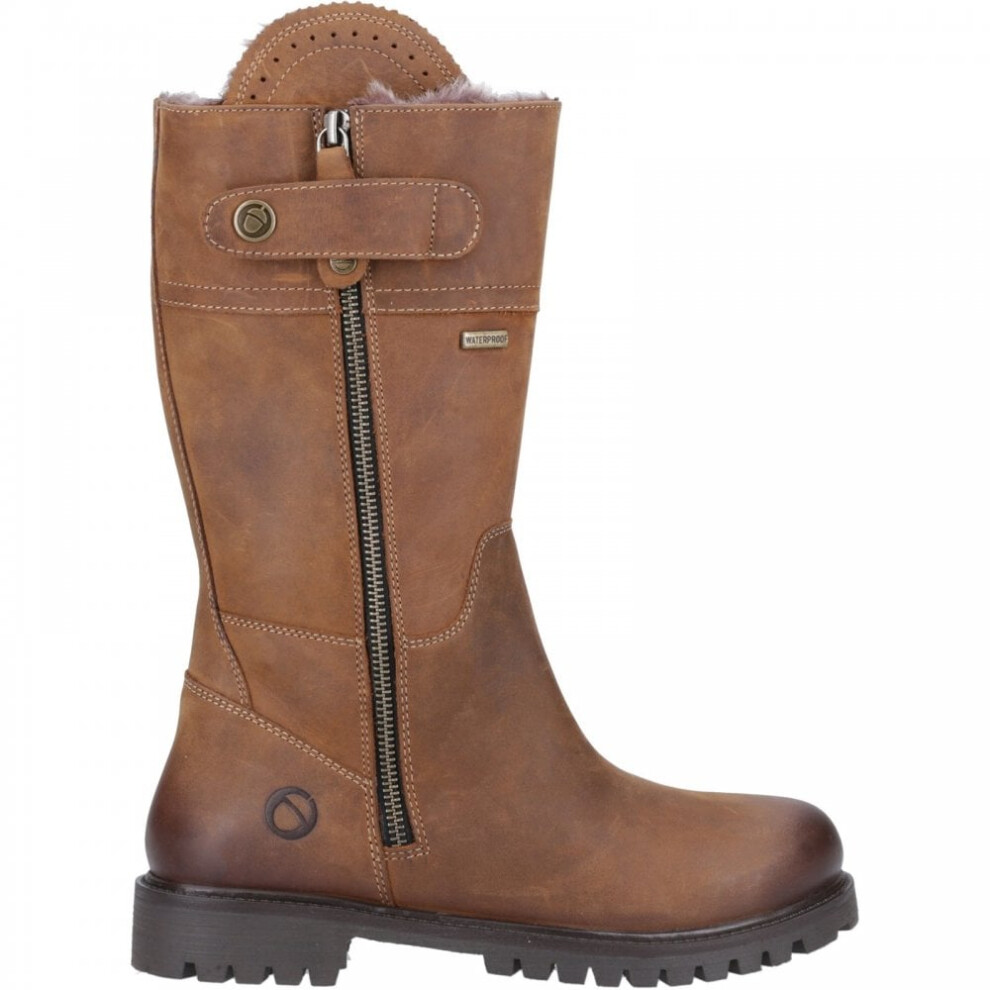 (5 (Adults'), Tan) Bushcombe Tan Waterproof Womens Warm-Lined Long Walking Boots