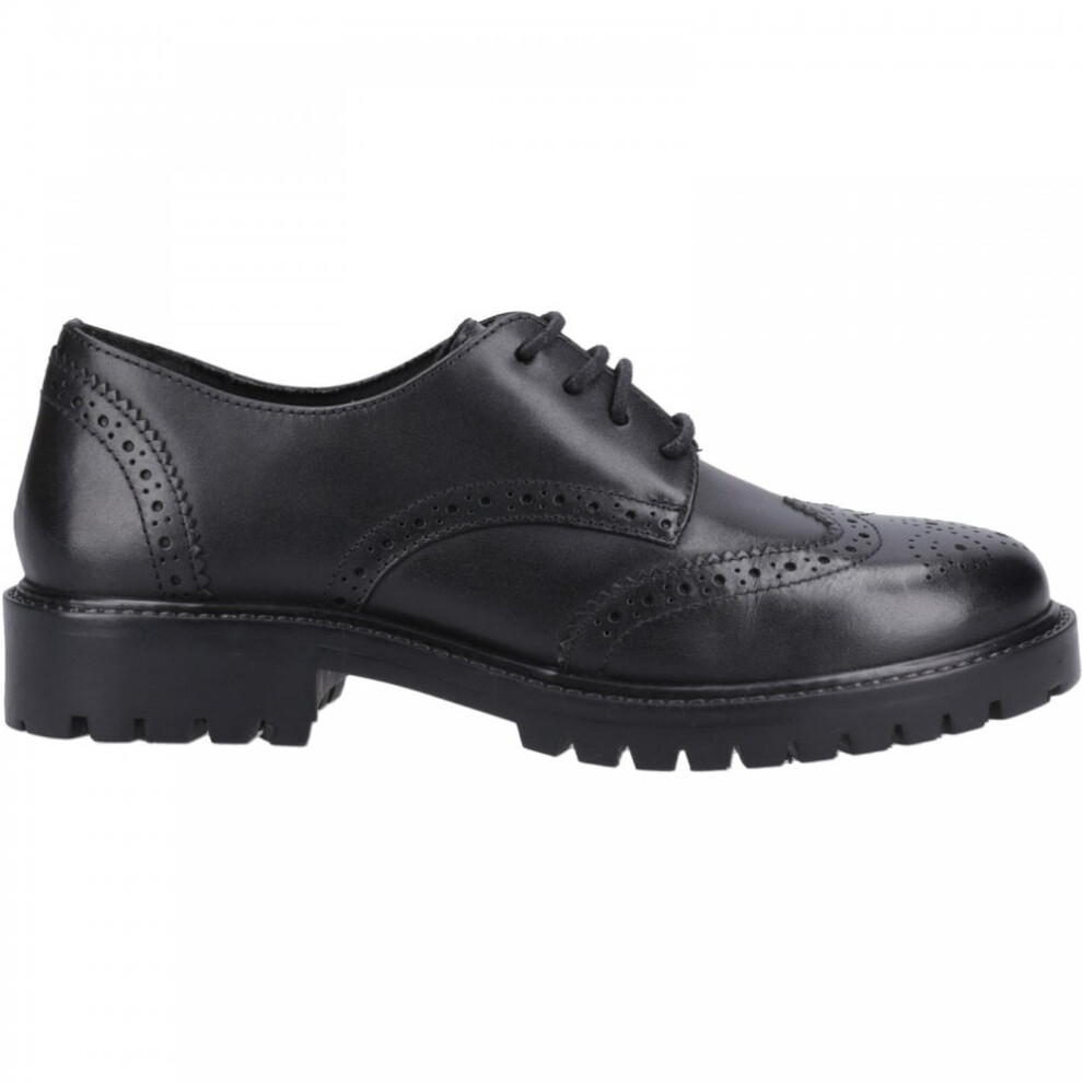 (2 (Children's), Black) Athena Junior Black Girls Lace Up School Shoes
